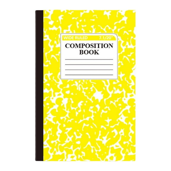 1 Pack Composition Notebook, Wide Ruled Composition Book, Marble Composition Notebooks for Note Taking, 30 Sheets (60 Pages), Office Supplies, Classroom Must Haves, 8.3" x 5.5", Yellow