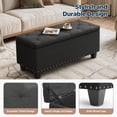 thumbnail image 5 of Favory 43 Inches Storage Ottoman Bench, Upholstered Tufted End of Bed Storage Bench, Large Ottoman Foot Rest with Legs, Load up to 800 lb, for Living Room, Bedroom, Entryway, Black, 5 of 10