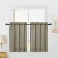 thumbnail image 6 of HA-EMORE Tier Curtains for Living Room, Linen Blend Cafe Curtain for Kitchen Bathroom Small Windows, Light Filtering Curtains 45 Inch Length Set of 2, 6 of 9