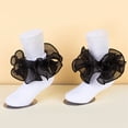 thumbnail image 4 of CHCNHAC 2 Pairs Girls Black Lace Trim Dance Socks, Soft Cotton Princess Ballet Socks with Ruffles, Non-Slip Ankle Socks for Kids Performance Party Daily Wear, 4 of 4