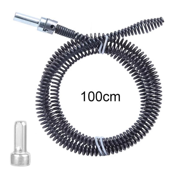 40 inch Drain Snake, Spring Drain Clog Remover with Electric Drill Connector, Durable Metal Hair Snake Tool Drain Opener for Sewer Kitchen Sink Bathroom Clogged Unblocker,1 Pcs