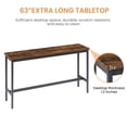 thumbnail image 3 of CQSXDA Industrial Long Bar Table Set with 3 PU Upholstered Bar Stools, Rustic Brown and Black Finish, Kitchen Breakfast Table, 3 of 15
