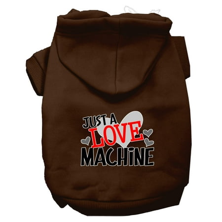 Love Machine Screen Print Dog Hoodie Brown Xl (Best Way To Lose 15 Lbs)