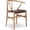 Natural Ash Chair+Coffee color Cushion, variant on Polynices Mid-Century Modern Wishbone Dining Armchair Solid Ash Wood Y-Design Frame with Removable Dark Brown PU Leather Seat Pad, Natural Finish, Handwoven Paper Cord, Fully Assembled