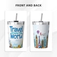 thumbnail image 3 of PAYOHTO Famous Landmarks Insulated Stainless Steel Tumbler 12 oz Thermos Come with Straw Kids Leak-Proof Travel Mug Cup, 3 of 7