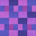 thumbnail image 1 of Ahgly Company Tapis d'Intérieur Lavable en Machine Carré Transitionnel Néon Violet, 5 Pieds Carré, 1 of 7