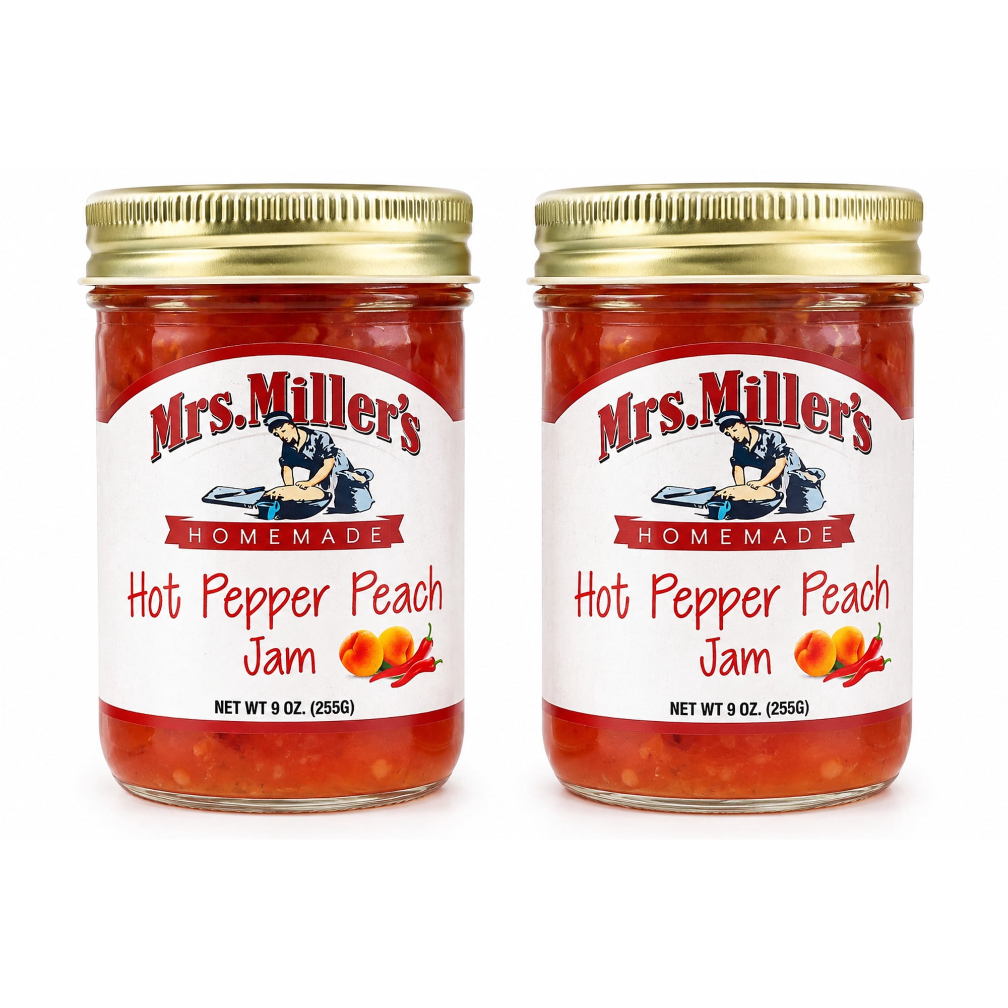 Mrs. Miller's Hot Pepper Peach Jam, 2 pack, 9 oz
