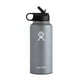 thumbnail image 1 of Botella de agua de boca ancha HF de 32 oz con tapa con pajita, color gris, 1 of 3