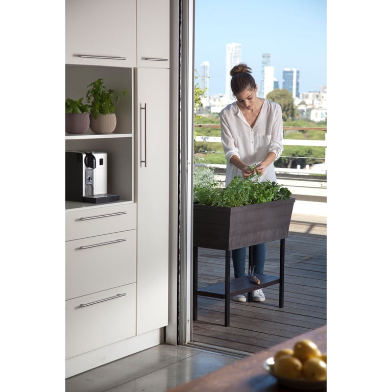 Keter Urban Bloomer Raised Garden Bed with Drainage, Dark Grey photo 3