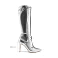 thumbnail image 5 of DREAM PAIRS Women's Metallic Stiletto Heeled Knee High Boots Sexy Fashion Pointed Toe Dress Boots with Stud and Zipper Tassel, 5 of 7