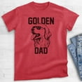 thumbnail image 2 of Golden Dad T-shirt, Unisex Men's Shirt, Golden Retriever Owner, Best Dog Dad Gift, Heather Red, Small, 2 of 6