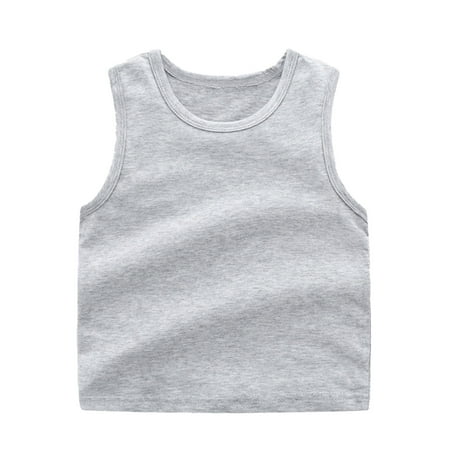 

EFGYYF Girls Undershirts Toddler Kids Girls Dance Tank Top Racerback Crop Tank Top Soild Sleeveless Sports Dance Top Ballet Gymnastics Dancewear Grey 12-18 Months