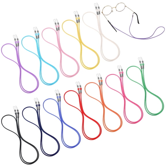 Abaima 12 Pcs Waxed Rope Glasses Lanyards, 26 Inch Braided Eyeglass Neck String Strap, Non-Slip Sunglasses Holder Chain Cords for Women Men Daily Sports Use