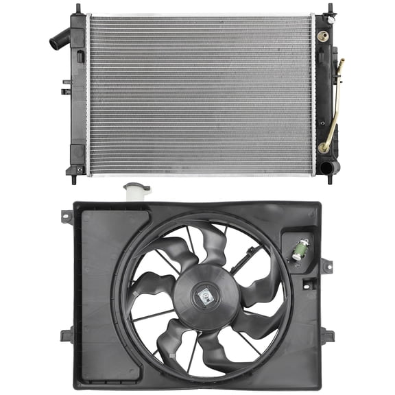 cciyu Engine Radiator Cooling Fan Assembly Radiator fit for 2014-2016 for Hyundai for Elantra | 2014 for Hyundai for Elantra Coupe | 2016-2017 for Hyundai for Elantra GT