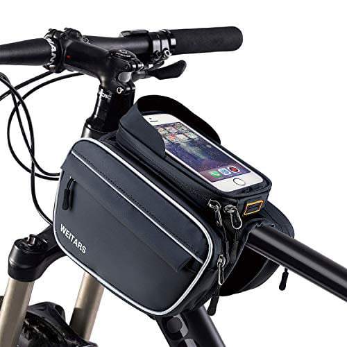 Waterproof MTB Mountain Bike Frame Front Bags Universal Mobile Phone Holder 