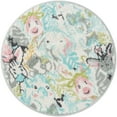 thumbnail image 2 of Unique Loom Whimsy Kids Collection Area Rug - Peekaboo (2' 2" Round Multi/Ivory), 2 of 9