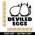 thumbnail image 2 of Deviled Eggs Funny Pun Self-Inking Rubber Stamp Ink Stamper - Blue Ink - Large 1-1/2 Inch, 2 of 7