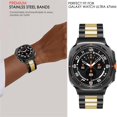 thumbnail image 3 of BANDOVA No Gap Stainless Steel Metal Band Compatible with Samsung Galaxy Watch Ultra 2 / 1 (47mm), Business Replacement Strap for Women Men, BlackGold, 3 of 7