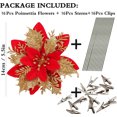 thumbnail image 2 of 16 piezas de 5,5 pulgadas de adornos para árbol de Navidad, flores artificiales de Pascua doradas y rojas, adornos brillantes para árbol de Navidad, coronas para fiestas de Navidad, bodas y bricolaje, 2 of 6