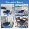 thumbnail image 7 of Memory Foam Seat Cushion for Office Chair, Ergonomic Office Chair Seat Cushion Butt Pillow Pressure Relief Pad with Washable Cover, Coccyx Cushion for Sciatica, Hip, Tailbone Pain Relief, Dark Blue, 7 of 7