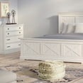 thumbnail image 4 of LR Home Alice Round Ivory Striped Shag Indoor Small Pouf Ottoman, 14" H x 18" W, 4 of 5