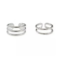 thumbnail image 2 of QQTDFG 925 Sterling Silver Simple Ear Cuff Clip-on No Piercing Single Earring A1554-2 bands - 1 piece, 2 of 4