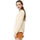 thumbnail image 4 of Camisa con Cuello en V y Solapa con Botones y Lunares en Forma de Corazón para Mujer Allegra K Beige XL, 4 of 6