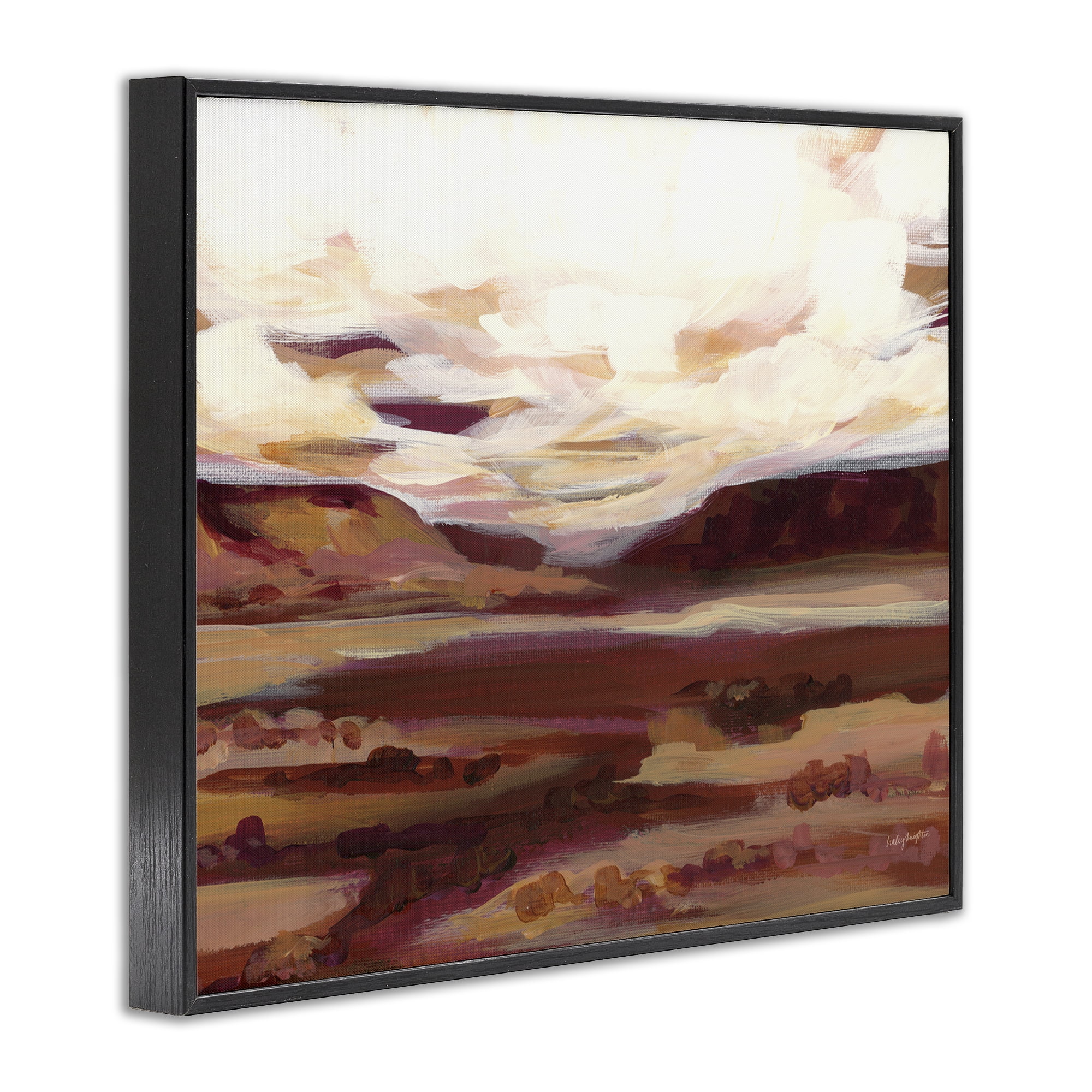 Stupell Industries Canyon Mesa Landscape Landscape Painting Black Framed Art Print Wall Art, 30 x 24
