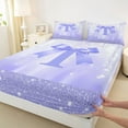 thumbnail image 3 of jejeloiu Monogrammed T Letter Full Size Sheets,Kawaii Bowtie Bow Bed Sheets For Bowknot Girl 4pcs, 3 of 7