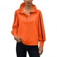 thumbnail image 2 of TaTaai 2026 Spring Summer Solid Color Button Top for Women Long Sleeve Round Neck Casual Blouse Soft Comfy Lightweight Daily Vacation Outfits Gift, 2 of 5
