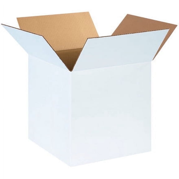 SSBM 14" x 14" x 14" ECT-32 Single Wall Corrugated White Boxes Shipping Packing 25/BUNDLE