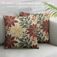 thumbnail image 3 of ONETECH Burgundy Red Brown Pillow Covers Summer Rust Geometric Flower Outdoor Decorative Throw Pillows Farmhouse Dahlia Pillow Case Square Cushion Cover for Home Sofa Bedroom, 3 of 5