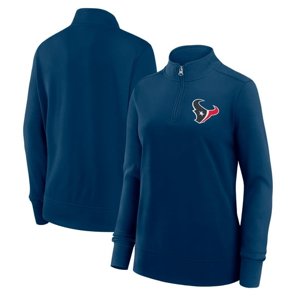 Women's Logo Athletic Navy Houston Texans Velocity Quarter-Zip Jacket