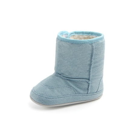 

Gomelly Girls Boys Mid Calf Boot Magic Tape Snow Boots Cotton Lining Winter Bootie Warm Comfort Shoes Outdoor Walking Crib Booties Blue 5C