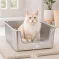 thumbnail image 5 of Stainless Steel Litter Box Extra Large, Bug Hull Open Top Cat Litter Box with High Sides, 23.6" x 15.6" x 10", 5 of 7