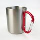 thumbnail image 3 of 300ml DIY Anpassningsbar Rostfri Reseportabel Mugg med D-ring Karbinhake Handtag Vatten Te Kaffe Kopp För Utomhussporter Camping Vandring Hemma, 3 of 5