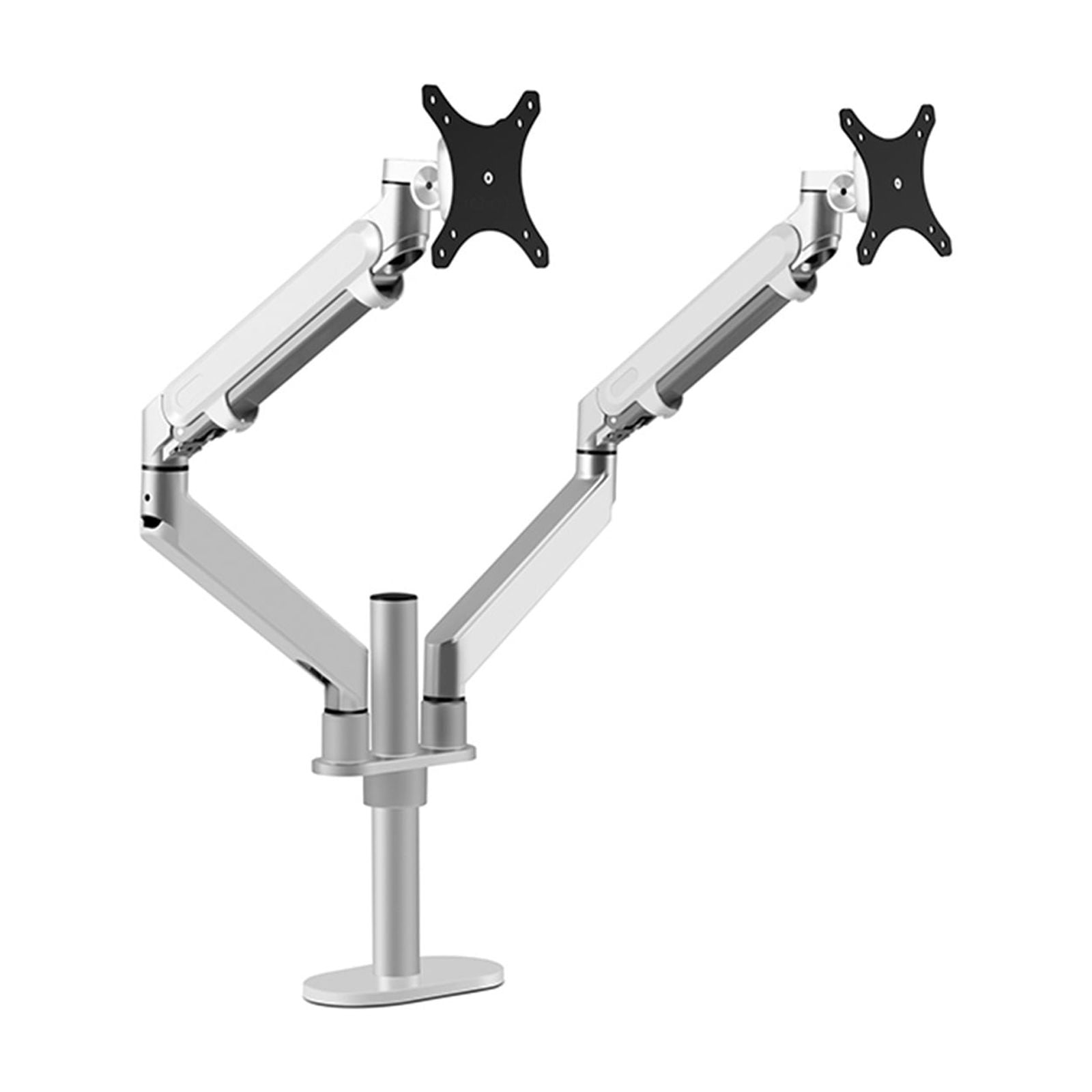 Desktop 17-32 Inch Dual Monitor Mount Arm Full Motion Aluminum Monitor Holder Gas Spring Arm Load 2-8kgs Each ,Easy Setup