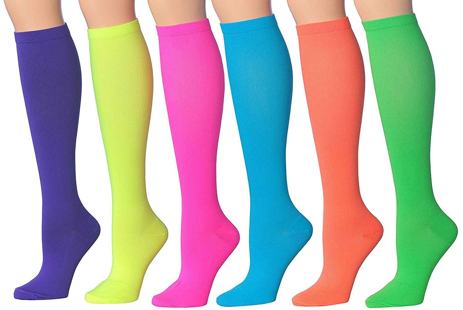 Ronnox Womens 3 Or 6 Pairs Colorful Patterned Knee High Graduated Compression Socks