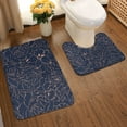 thumbnail image 2 of Honeii Copper-Gold Gloss Outline Cherry Pattern Bathroom Anti-Skid Pad Bathroom Mat Vintage Seamless Pattern Not-Slip Toilet Rug Set, 2 of 6