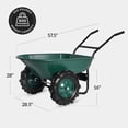 thumbnail image 3 of Best Choice Products 16" Performance Tires Dual-Wheel Wheelbarrow Cart, 500Lb Capacity, Extra Large Wheels - Green, 3 of 9
