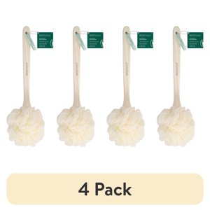 EcoTools EcoPouf Bath Brush with Long Handle, 4-Pack