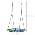 thumbnail image 2 of 40 Inch Round Saucer Tree Swing with Adjustable PE Ropes, Blue Steel Frame & Breathable Mesh Seat, 330lbs Capacity, Outdoor Backyard Garden & Indoor Playroom Hanging Swing, 2 of 7
