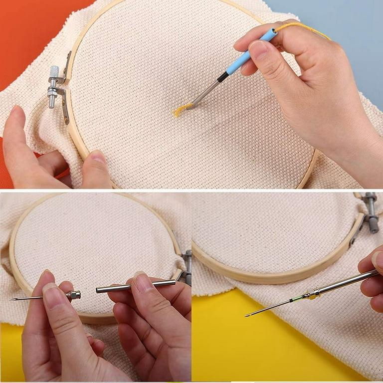 11Pcs Punch Needle Tool Kit Embroidery Stitching Punch Needle & Needle  Threader Embroidery Poking Tools 