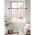 thumbnail image 5 of Pink Striped Semi Sheer Window Curtains 45 Inches Long, Modern Farmhouse Pink White Stripes Rod Pocket Voile Silky Chiffon Curtain Light Filtering Drapes for Living Room, Kitchen, 52"x45", 2 Panels, 5 of 9