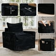 thumbnail image 6 of Ovios Swivel Accent Chairs Set of 2 Modern Corduroy Upholstered Living Room Chairs with 360° Rotation and Pillows Comfy Lounge Armchairs for Bedroom or Office, Black, 6 of 9