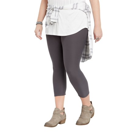 Soft Crop - Plus Size Gray Ultra Soft Crop Legging