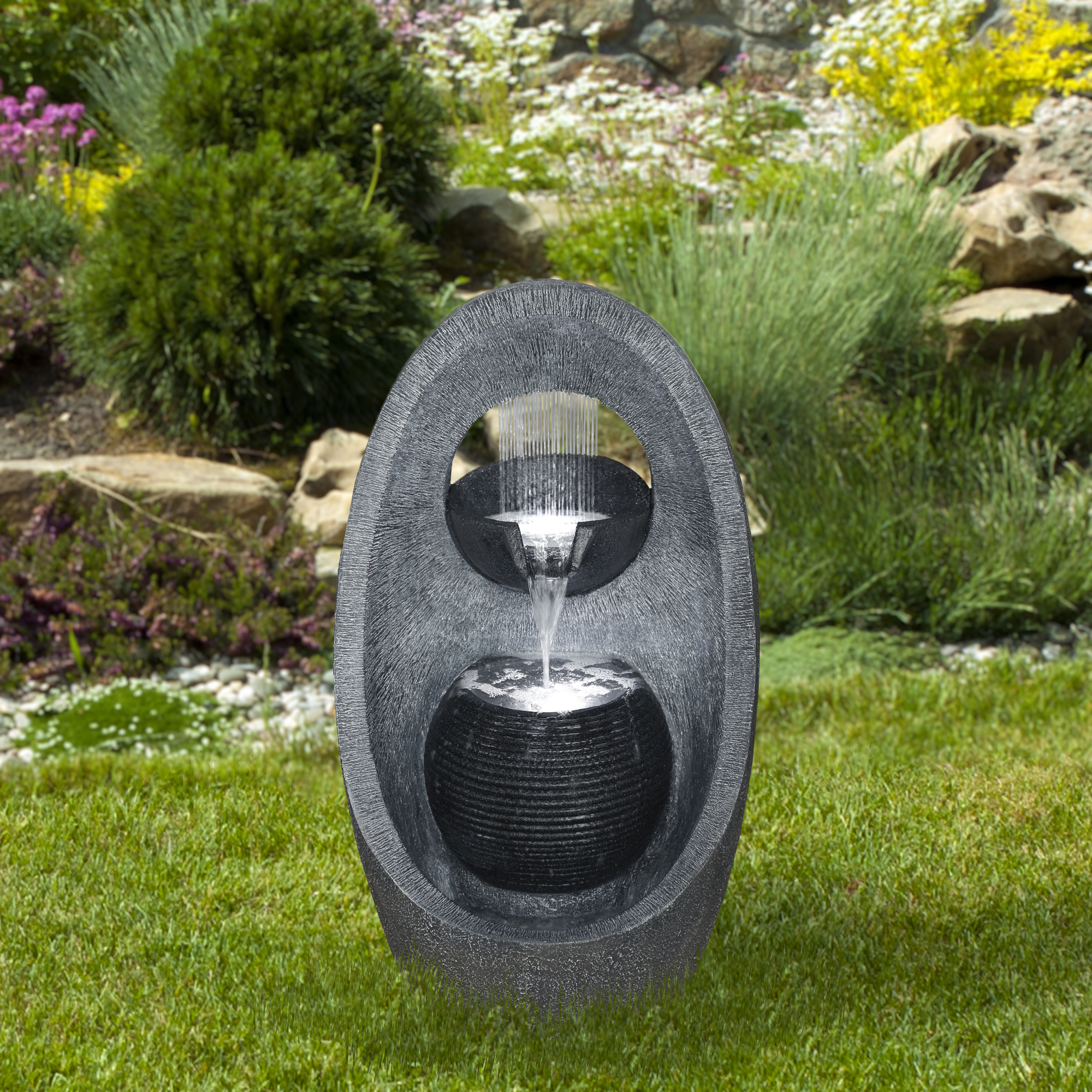 Northlight 30" LED Modern Style Outdoor Garden Water Fountain