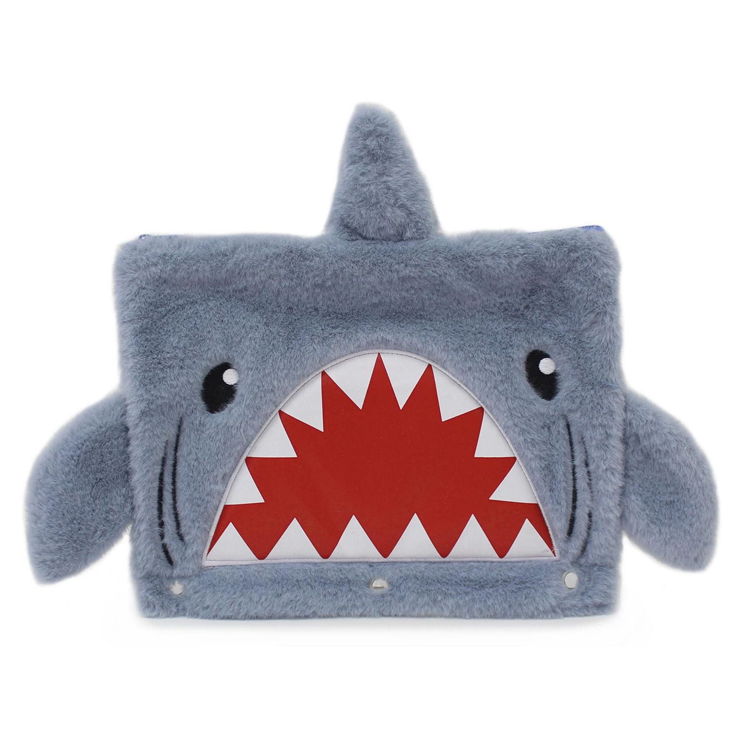 Pen+Gear 3-Ring Grey Plush Shark Binder Pencil Pouch