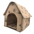 thumbnail image 3 of Mascota Perro Gato Cueva Cama Casa Huella A Prueba Caliente Suave Perrera, 3 of 9