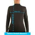 thumbnail image 6 of Women Long Sleeve Mock Neck Shirt Seamless Stretch Turtleneck Top Slim Fitted M-XL Plus Size, 6 of 6